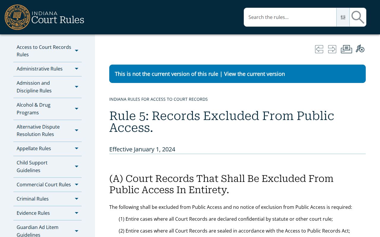 Indiana Rule 5 arrest warrant access limits for LaGrange County